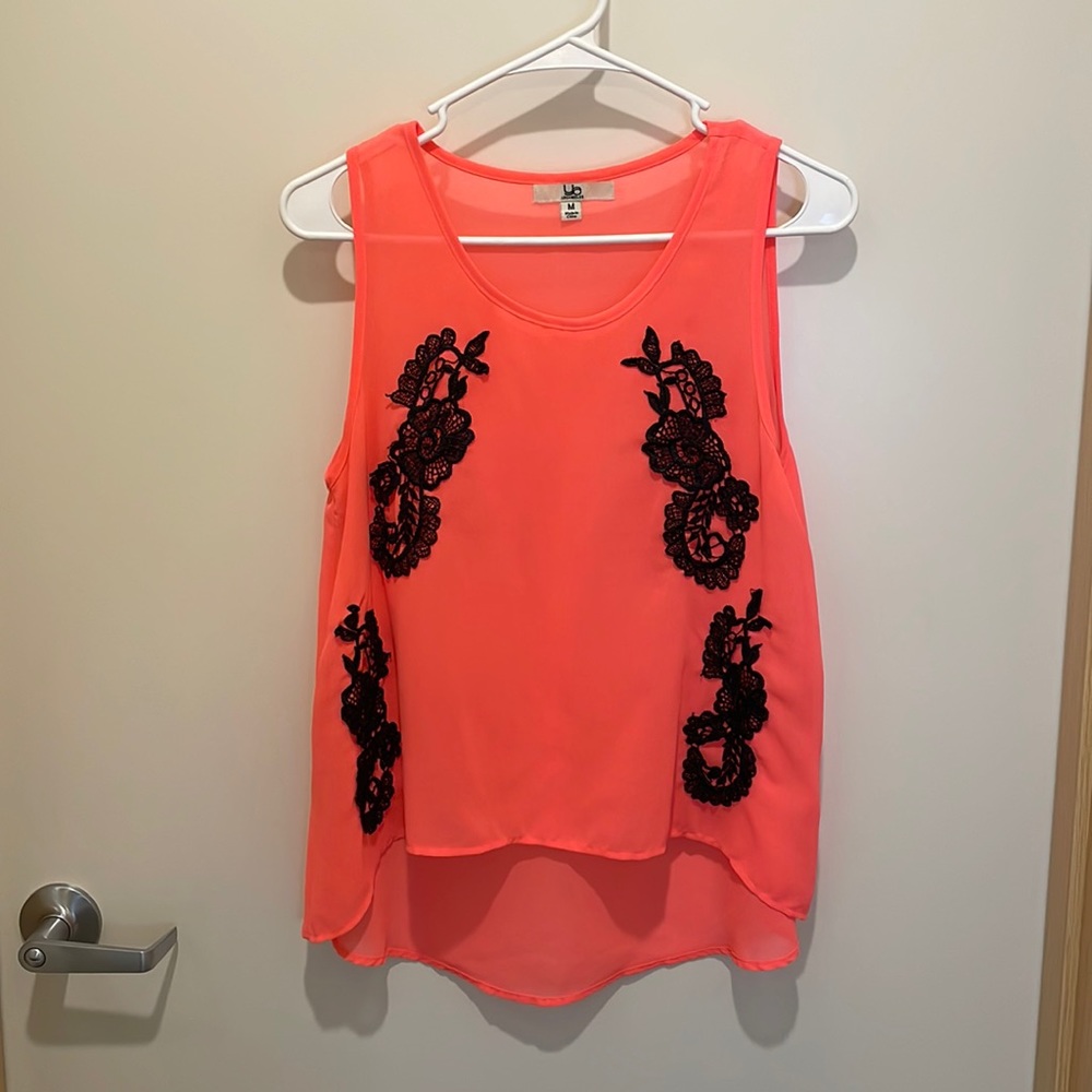 Neon coral tank top